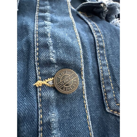 Boom Boom Jeans FAITH Denim Shirt Hi Lo Jean Shacket Custom Painted Size 1X - Picture 5 of 10